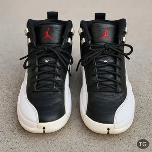 Nike Air Jordan 12 Retro Playoff Black White Red 6.5Y GS Sneakers 153265-006 - Picture 1 of 10