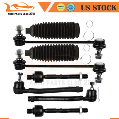 For 10-13 Kia Forte Front Steering 8x Rack and Pinion Bellow Sway Bar End Links - Image 1 of 4