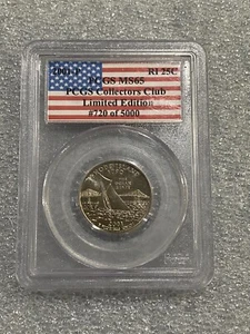 2001 P Rhode Island State Quarter PCGS MS65 ~~ RARE PCGS COLLECTORS CLUB ~~ - Picture 1 of 2
