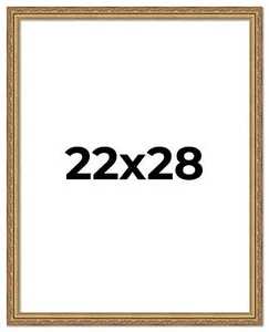 22x28 Frame Gold Solid Wood Picture Frame Width 1.25 Inches | Interior Frame Dep - Picture 1 of 9
