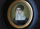 Miniatur „Verträumtes Mädchen“ Biedermeier um 1820 Portrait einer jungen Dame