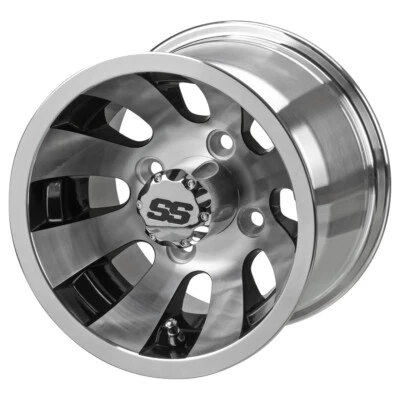 RUEDAS DE CARRO DE GOLF REVÓLVER MECANIZADO/ALUMINIO NEGRO 10" - JUEGO DE 4 Foto 1 de 2