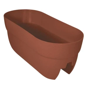 Railing Planter Deck Porch Patio Fence Rail 24 x 12 in. Flower Pot Terra Cotta - Picture 1 of 12