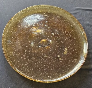 Grey friars Style Glass Charger Plate Orange Textured - Picture 1 of 4