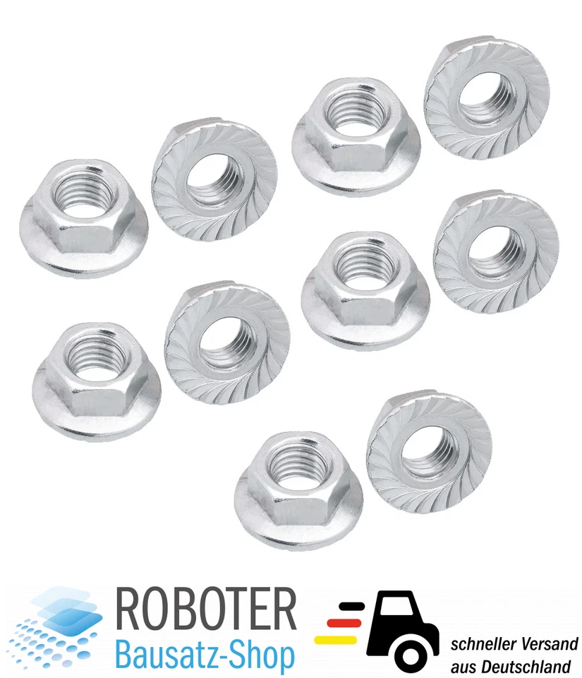 10x M5 Sechskantmutter mit Flansch - Bild 1 von 1