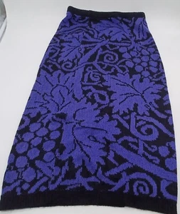 Vintage Carole Little For St. Tropez Wear 80s Knit Skirt Purple And Black. C1905 - Picture 1 of 10