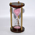 Antique vintage maritime 4" wooden nautical sand timer hourglass pink sand-deco