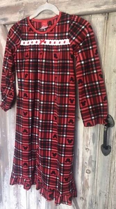 Disney Mickey Mouse Christmas Holiday Plaid Red Nightgown Dress Pajamas Size 8 - Picture 1 of 14