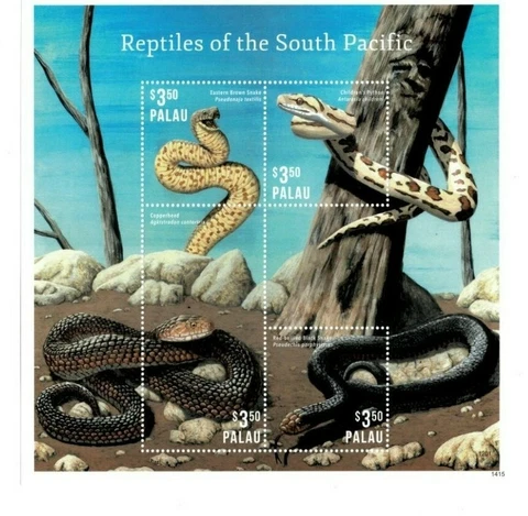 Palau - 2014 - Reptiles of the South Pacific - Sheet of Four - MNH Cover
