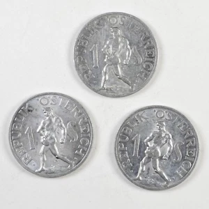 ÖSTERREICH Lot 3 Münzen 1 Schilling 1947 1952 1957 - Bild 1 von 2