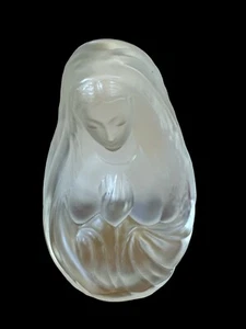 Vtg Fenton Madonna Prayer Candle Light Vase Satin Crystal Satin Velvet Glass - Picture 1 of 6