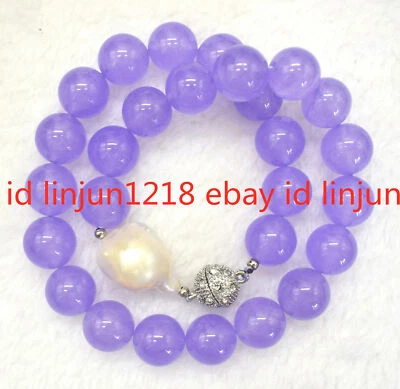 Hermoso collar de perlas barrocas de piedras preciosas de alejandrita púrpura de 14 mm AAA de 18"" Foto 1 de 4