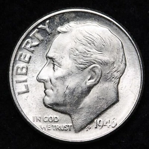 1946-D Roosevelt Silver Dime AU/UNC or BETTER - Complete Your Album! - Picture 1 of 2