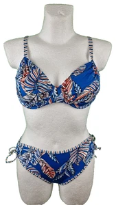 Alba Moda Bikini Größe 36 D Cup Bademode Blau Trägerbikini Bügel Badebekleidung - Bild 1 von 5