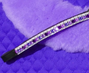FSS Crystal Browband SHIMMER Bling Purple Heather Violet Lilac U Curve Shape 💜 - Picture 1 of 1