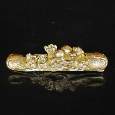 Antigua estatua china de péndulo Ruyi de bronce Foto 1 de 4