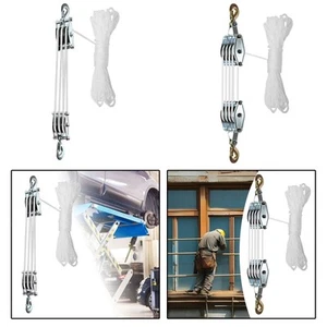 Pulley Hoist Manual Lifting Device Pulley Block and Tackle System - Picture 1 of 14