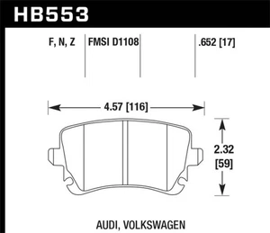 Hawk Performance HB553Z.652 FITS Performance Ceramic Street Brake Pads - Picture 1 of 1