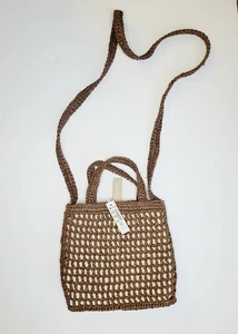 Madewell kleine Transport Umhängetasche Straw Edition Dried Maple Resortwear Boho - Bild 1 von 9