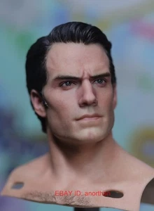 Custom Henry Cavill Man Of Steel Eyes Open Version 1/6 Action Figure Head Sculpt - Picture 1 of 5