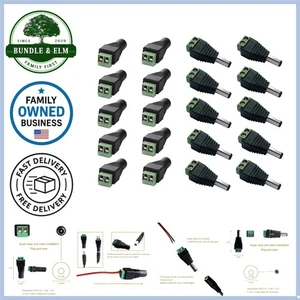 Male Female DC Power Jack Adapter Connectors for CCTV LED Strip 2.1x5.5mm - Picture 1 of 9