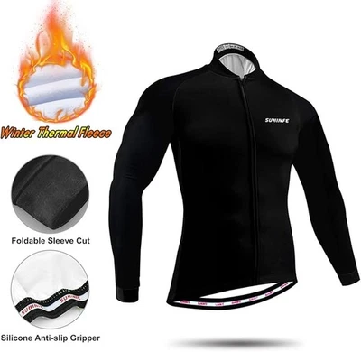 Chaqueta Térmica de Ciclismo de Invierno MTB Bicicleta Chaleco Manga Larga Jersey Abrigo Unisex Chaleco Foto 1 de 4