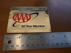 AAA 50-Year Member Gold Foil Emblem Decal – Retro Reflective Automotive Sticker - Picture 1 of 1
