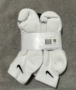 Nike Dri-Fit Ankle Socks Men's Size 8-12 White - Picture 1 of 10