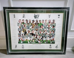 Rare Signed Celtic Legends Frame Inc 11 Lisbon Lions Memorabilia COA - Picture 1 of 12