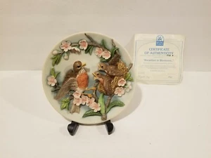 Collector 3D Plate - Sculptured Songbirds Edition #4 - Breakfast In Blossoms - Bild 1 von 2