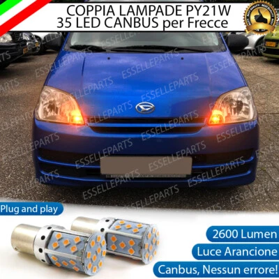 COPPIA LAMPADE FRECCE LED ANTERIORI DAIHATSU CUORE 6 PY21W BAU15S CANBUS - Immagine 1 di 4