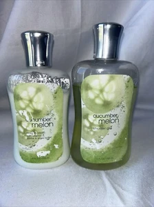 Bath Body Works Signature Cucumber Melon Aloe Vera Shower Gel & Lotion See Disc - Picture 1 of 5