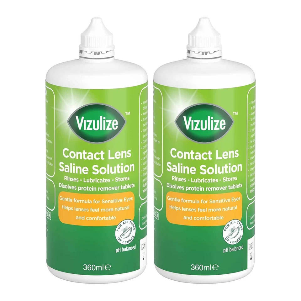 Vizulize Saline Solution For Contact Lenses 360ml - Pack of 2