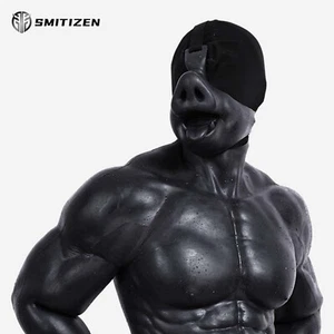 Smitizen Silicone Black Boar Half Mask Realistic Animal Mask for BDSM Gay - Picture 1 of 10