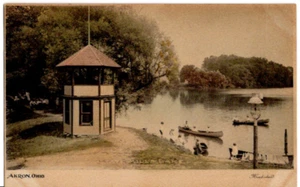 CARTOLINA State Mills Portage Lakes Little Reservoir Akron Ohio Old Vintage 0791 - Foto 1 di 2