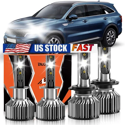 For Kia Sorento 2003-2006 4x LED Headlight High&Low Beam Combo Kit Bulb 26000LM - Image 1 of 4