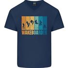 Wakeboarder Water Sports Wakeboarding Mens V-Neck Cotton T-Shirt
