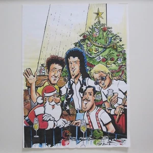 Queen Band Cartoon 2001 Poster Print 40 cm x 29.5 cm (Freddie Mercury) - Imagen 1 de 4