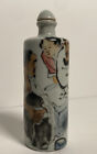 Vintage Original Antique Japanese Snuff Bottle Hand Painted Scene -Signed