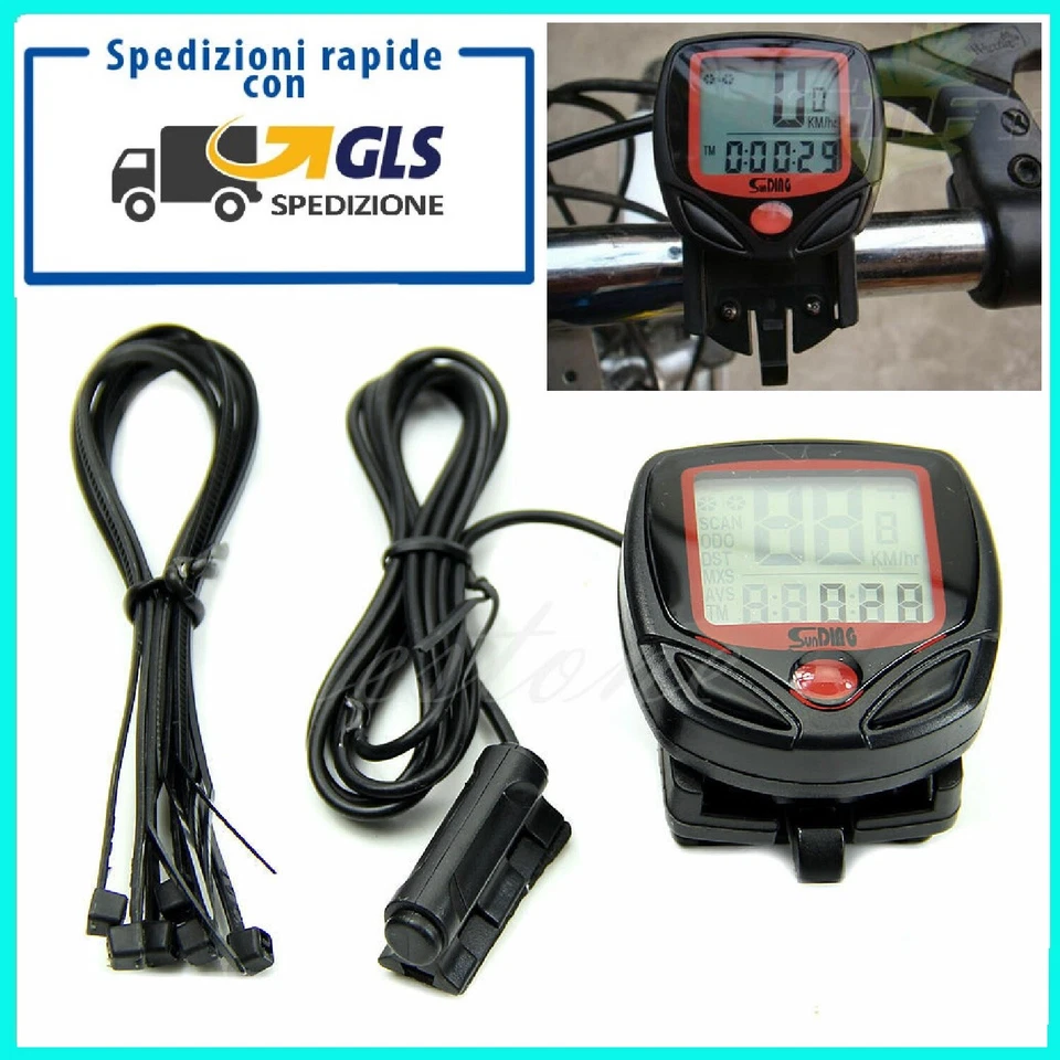 CONTACHILOMETRI TACHIMETRO DA BICI BICICLETTA DIGITALE IMPERMEABILE CONTA KM MTB - Immagine 1 di 1