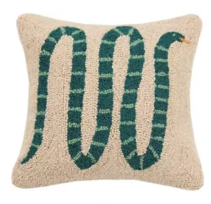 Green Snake Hooked Throw Pillow - Picture 1 of 3