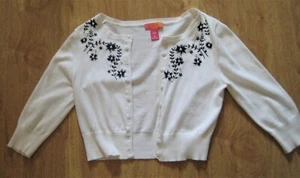 Catch My i White Sweater with Floral Design with Pearls Girl's Size Medium - Picture 1 of 6