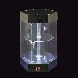 Electric Rotating Clear Display Case with Built In LED Lighting - Picture 1 of 2