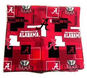 University of Alabama Crimson Tide Football Cotton Fabric  Scrap 31" x 36" - Picture 1 of 4