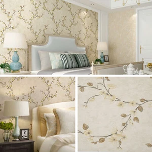 3D Embossed Non-Woven Wallpaper Bedroom Living Room Flower Decor Wall Paper - Picture 1 of 12