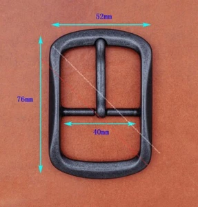 Men Sturdy Black Center Bar Jeans Leather Belt Buckle Replacement Fit 40mm Strap - Picture 1 of 8