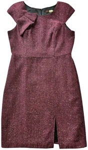 Vestido Anthropologie Eva Franco para mujer talla 10 rojo espiga tweed funda forrada - Imagen 1 de 8