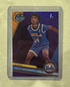 DEVIN WILLIAMS 1st 2023-24 Bowman Chrome U University Purple Mini-Diamond # /399 - Picture 1 of 2