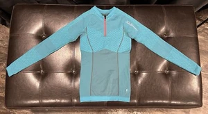 Salomon ActiLite Quarter Zip Long Sleeve Base Layer Shirt Teal Women’s Size XXS - Picture 1 of 6