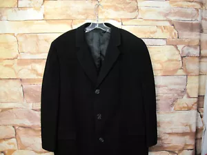 Herren 100% Schwarz Kaschmir Top Übermantel Hand Tailored Schwarz 42-44 - Bild 1 von 10